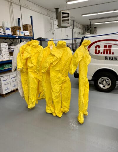 Hazmat suit disinfecting
