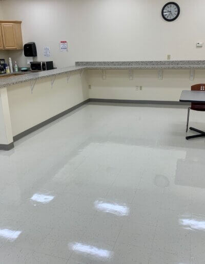 Classroom floor after cleaning