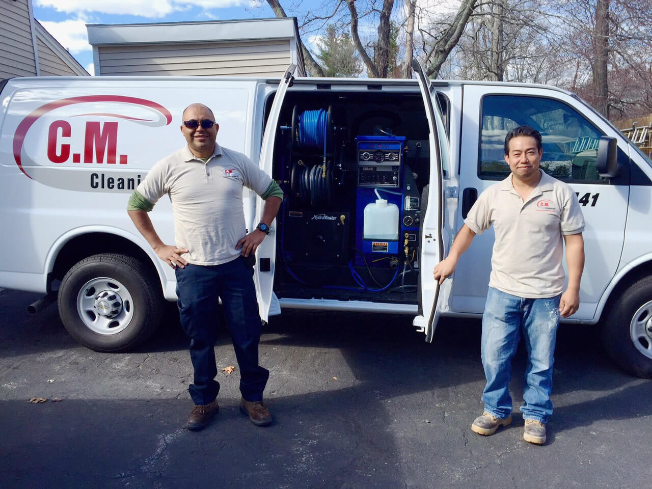 Truck mounted carpet cleaning van