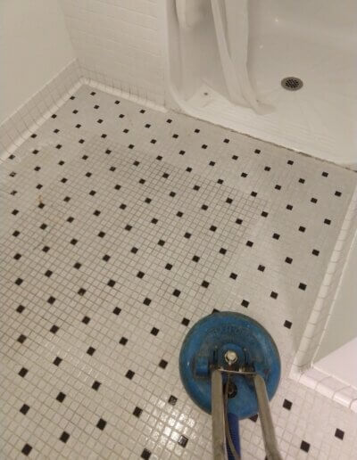 Bathroom tile cleaning
