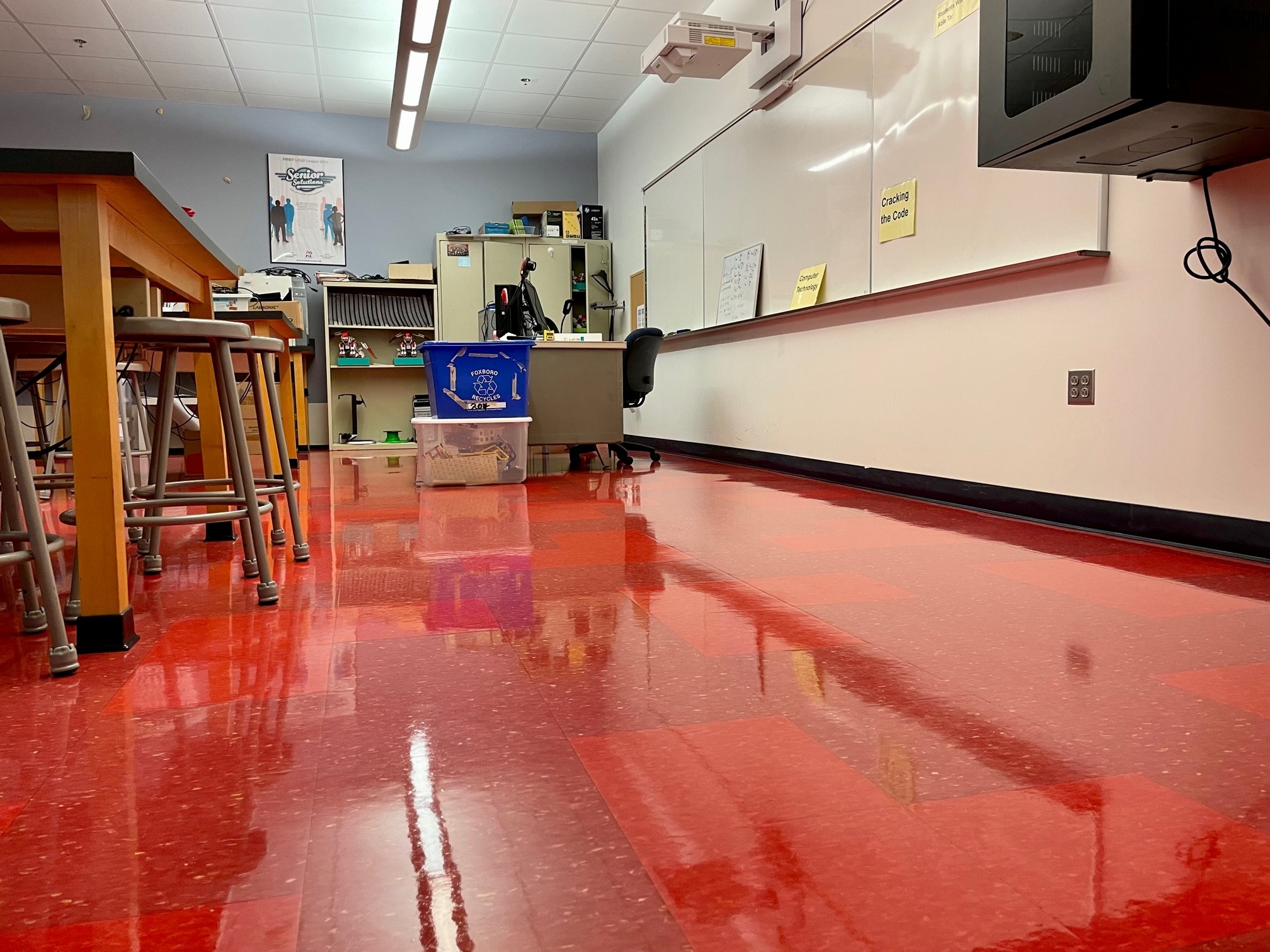 Shiny classroom floors