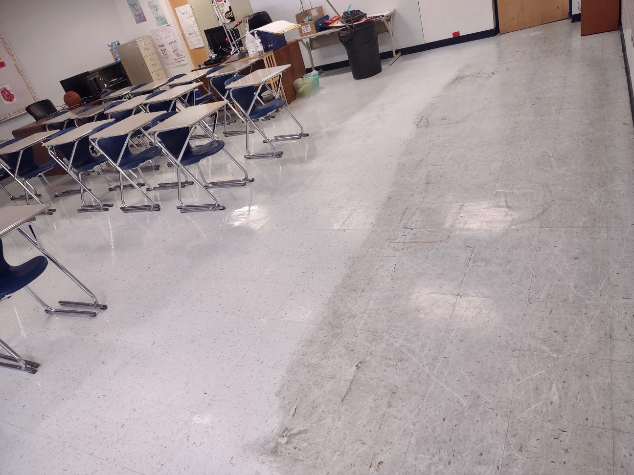 Dirty and clean classrooms